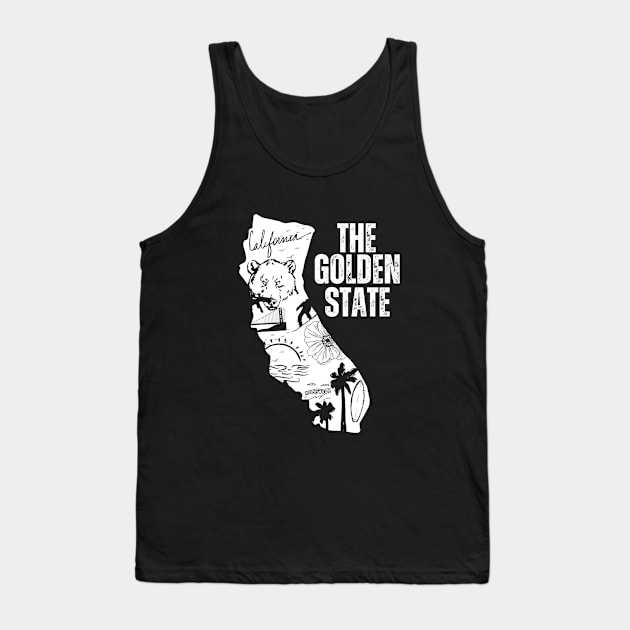 California The Golden State Grizzly Bear San Francisco Hollywood Tank Top by jackofdreams22